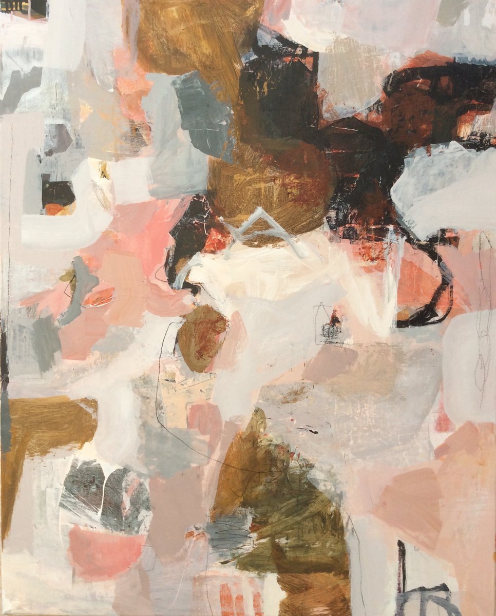 Abstract Acrylic Painting By Linda Coppens, 31 X 39", Poetry Of Life 11, Original Artwork