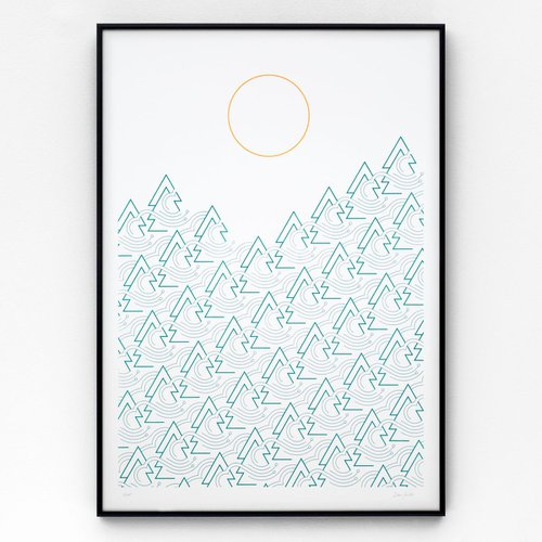 Cloud Forest A2 limited edition screen print by The Lost Fox