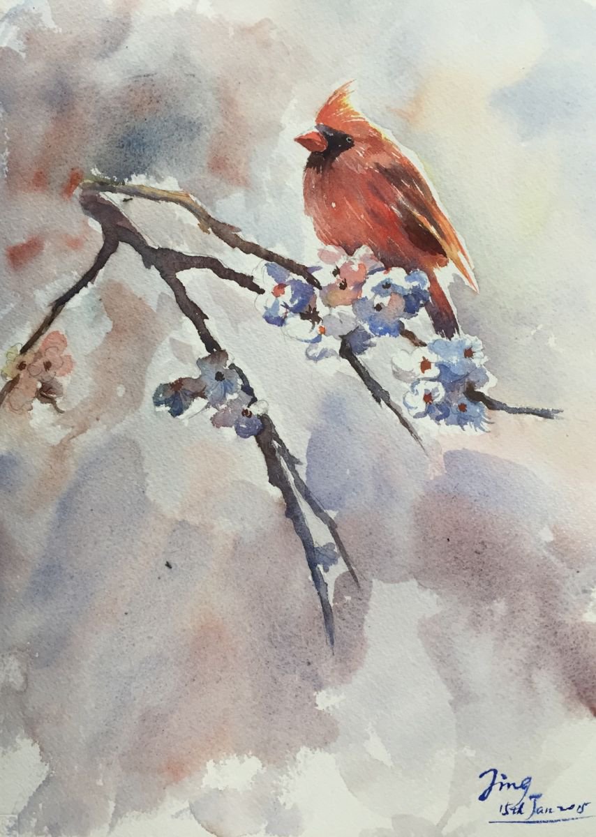 Bird on a branch by Jing Chen