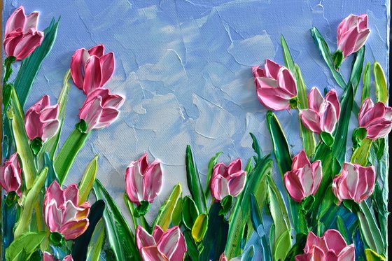 Tulips Garden - Impasto Flowers