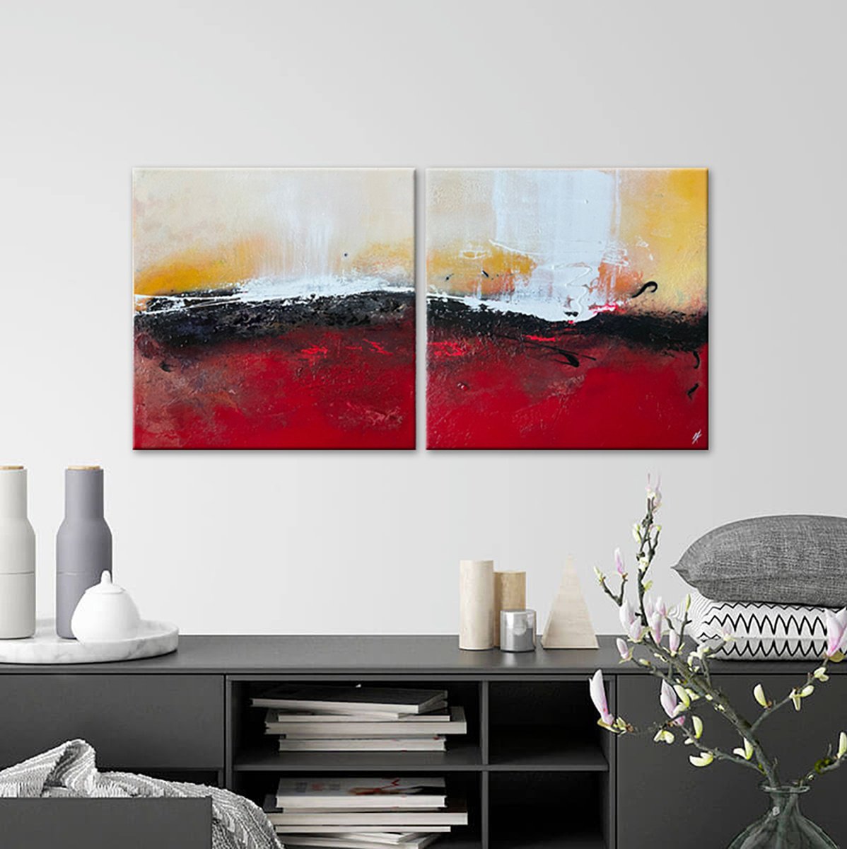 Organic Abstract Painting By Mark De Kievit, 39 X 20", Abstract #0735, Original Artwork