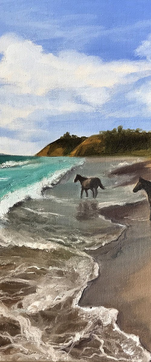 Beach Horses II by Erika Farkas