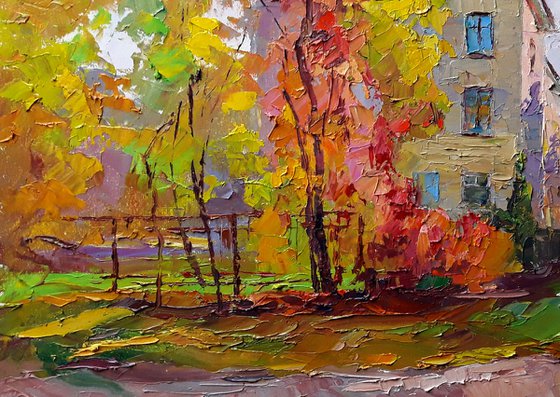 Cityscape with autumn
