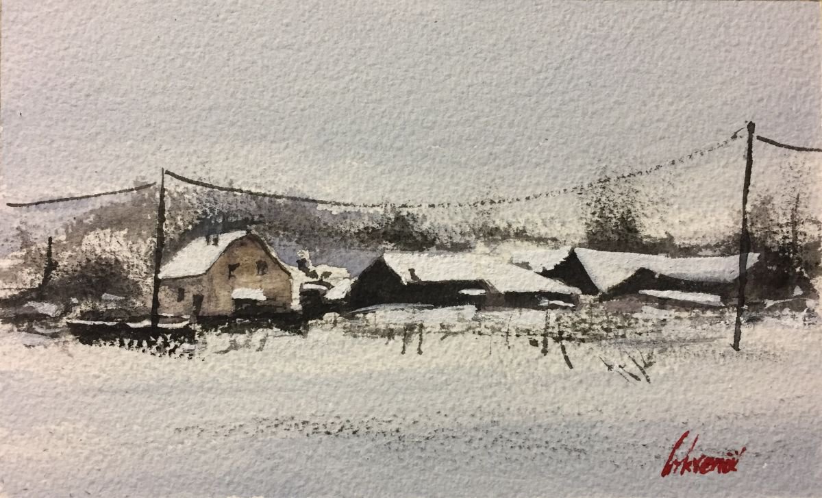 Winter landscape scene (II) by Tihomir Cirkvencic