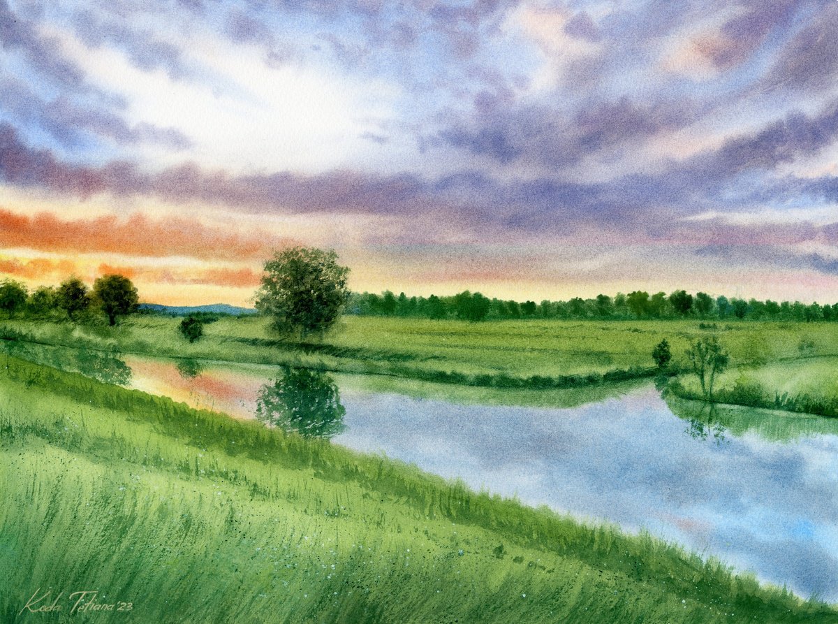 Landscape painting 28x38 cm by Tetiana Koda