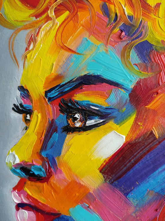 Depth in the eyes - portrait, oil painting, oil painting people, woman portrait, woman, woman face, face oil painting