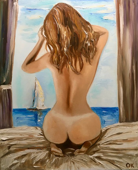 One day in your life. Nude, girl, seaside, summer.