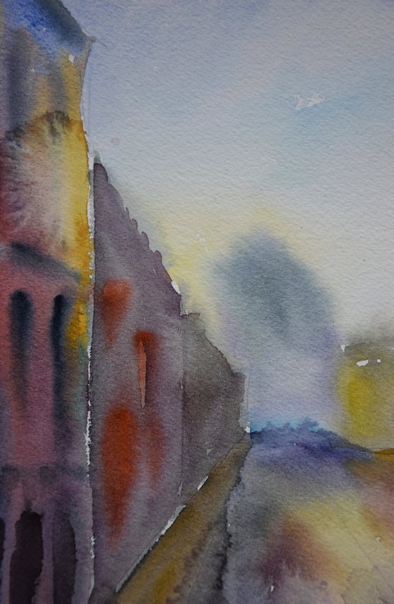 Brussels Watercolour Painting, Belgium Cityscape Original Art, Travel Wall Decor, Christmas Gift