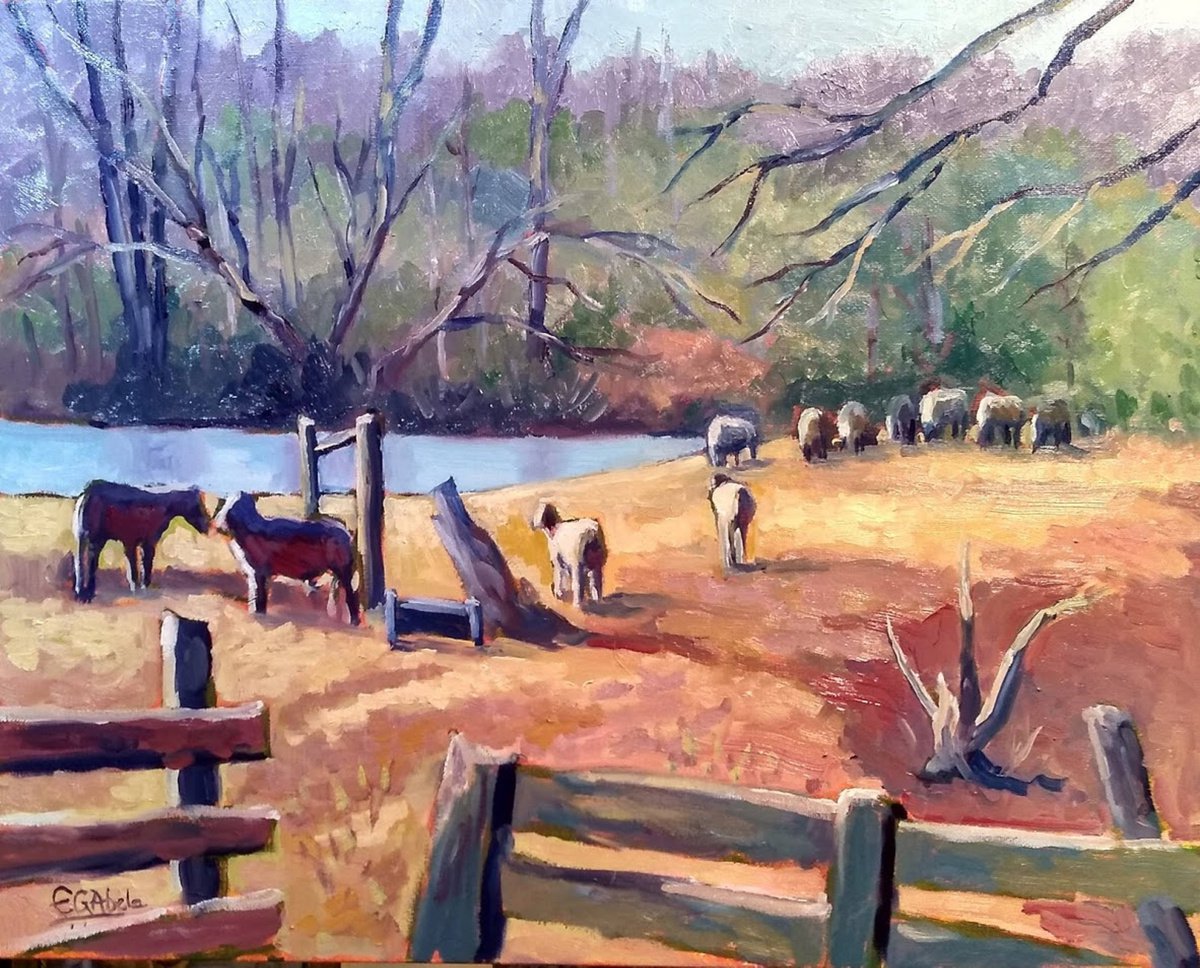 Sheep In Waterford Virginia By Edward Abela, 20 X 16, Artwork For Sale On Artfinder