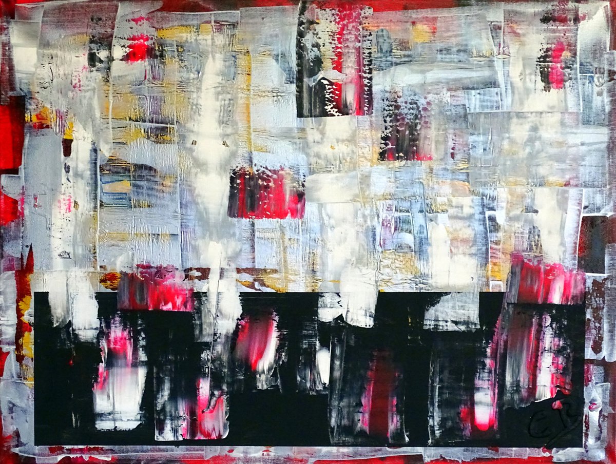 Abstract Acrylic Painting By Cb., 31 X 24, Escape In Art, Original Artwork