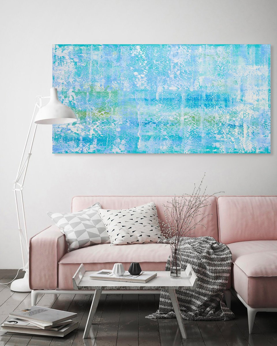 Abstract Oil Painting By Nataliia Sydorova, 71 X 35", Alicante, Original Artwork