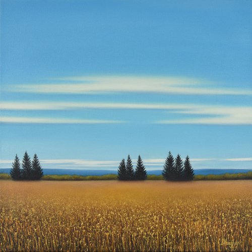 Summer Harvest - Blue Sky Landscape by Suzanne Vaughan