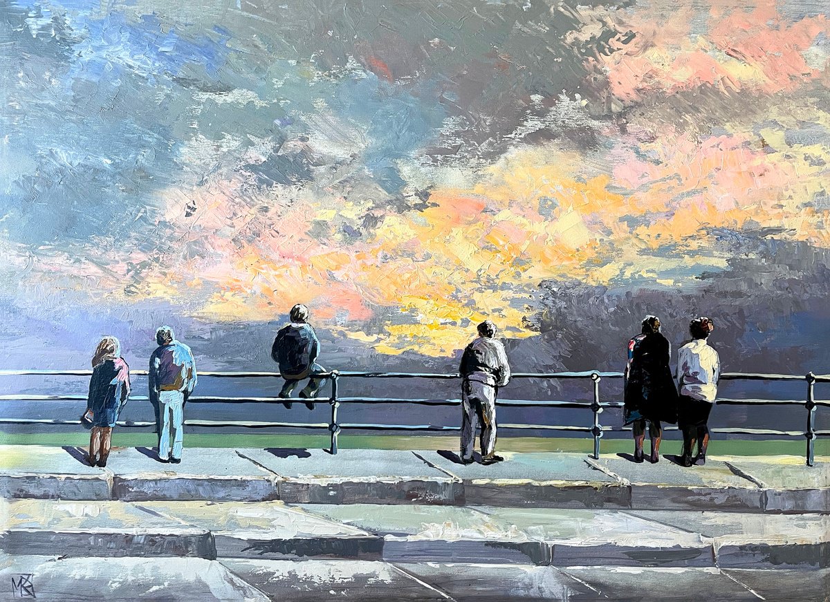 Impressionistic Landscape Acrylic Painting By Maria Kireev, 35 X 28", Don