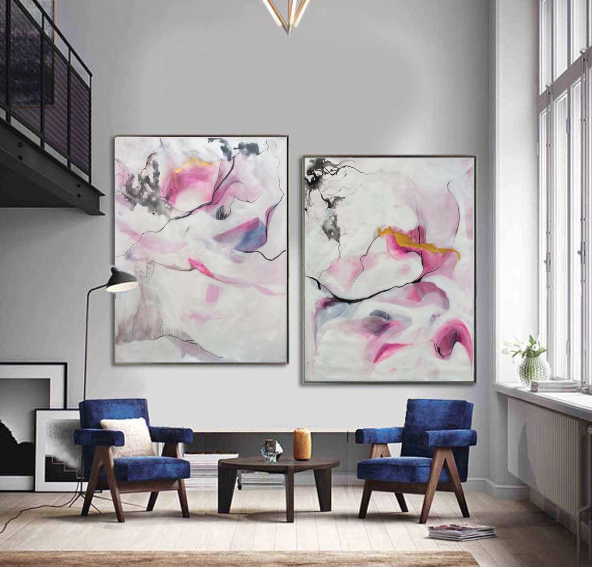 Organic Portrait Acrylic Painting By Gugi Goo, 102 X 59, Kismet (Invisibile Words), Original Artwork