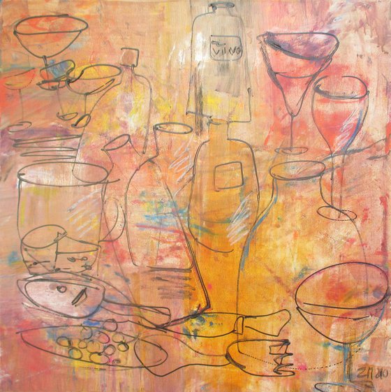 great party oil on canvas 31,5 x 31,5 inch