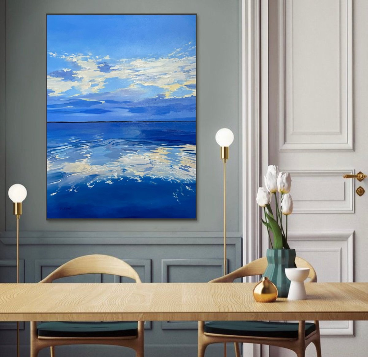 Photorealistic Landscape Oil Painting By Ulyana Korol, 31 X 39", The Coming Twilight, Original Artwork