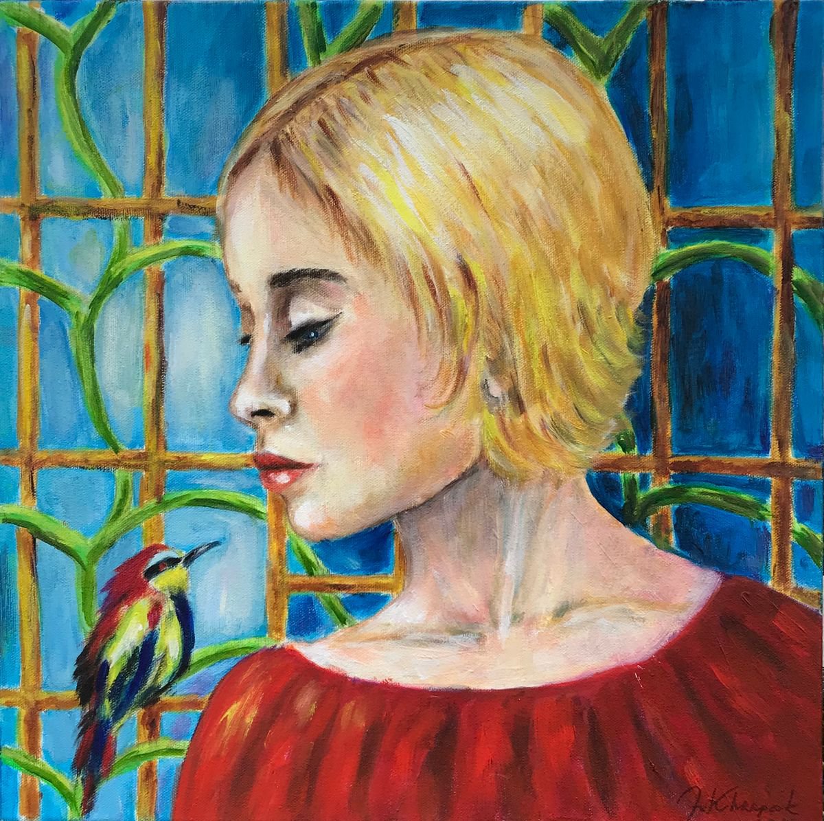 Woman and Bird by Natalia Khrapak