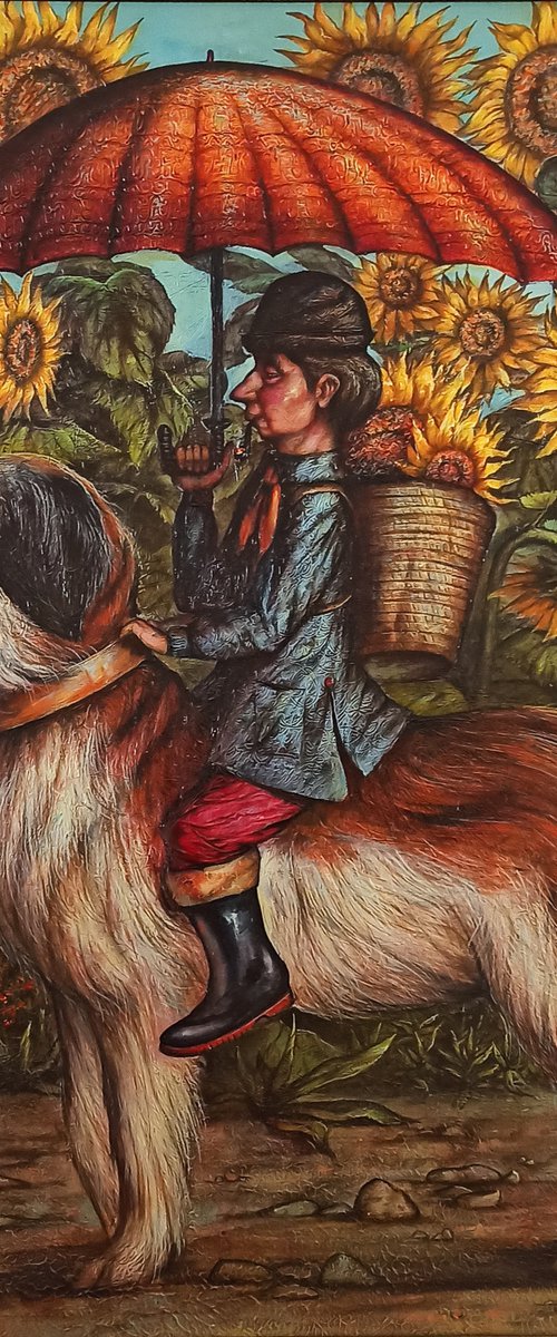 Small farmer 70x90cm ,Acrylic/canvas by Aram Movsisyan