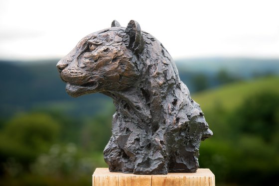 Leopard Portrait Foundry Bronze