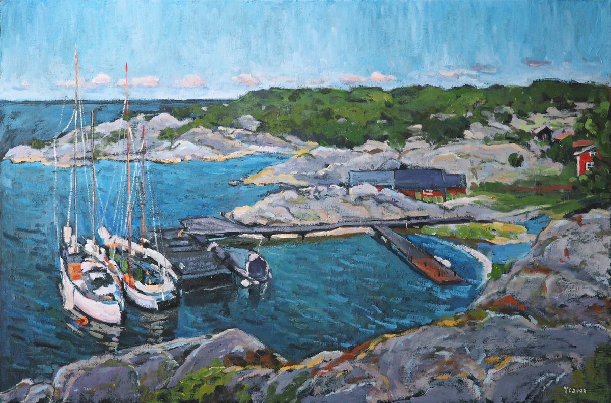 Impressionistic Landscape Oil Painting By Yuanyuan Liu, 35 X 24", Buller Island, Original Artwork