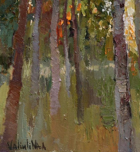 Autumn pine forest - Landscape painting