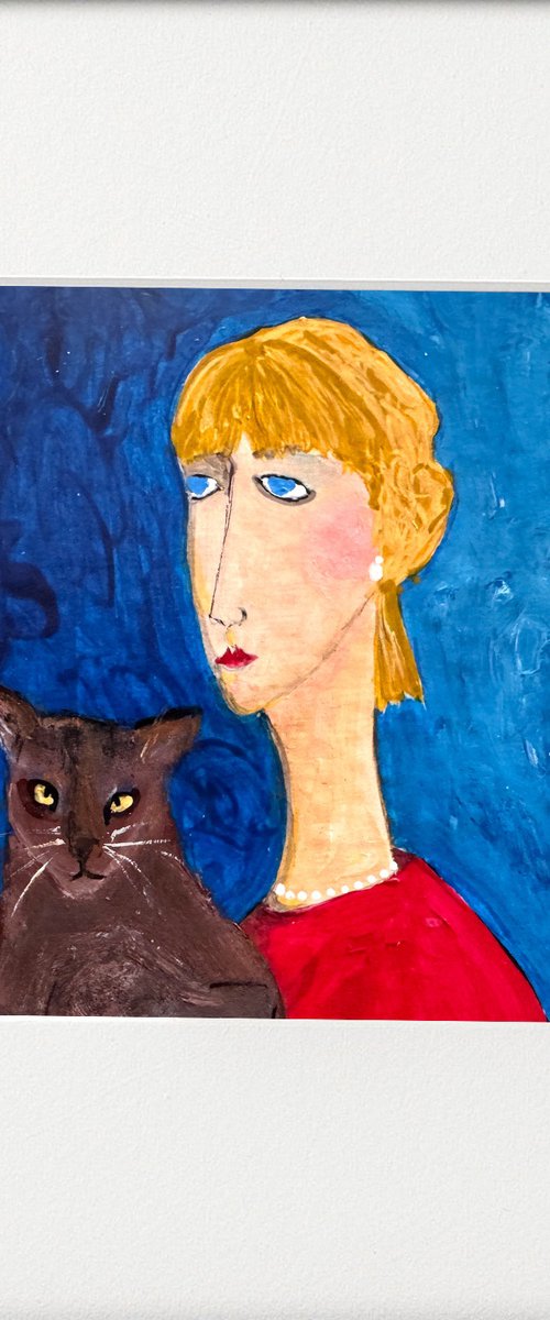Fed up girl with Cat by Teresa Tanner
