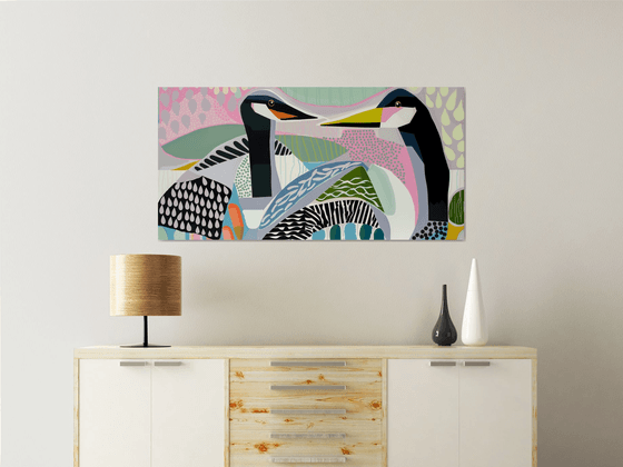 Geometric abstraction with birds #7