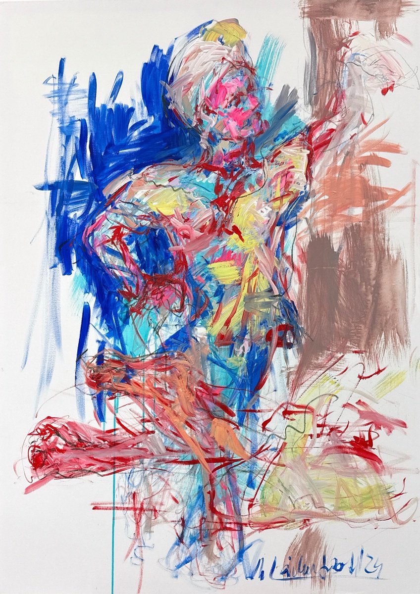 Expressive Portrait Painting By Nicole Leidenfrost, 39 X 55", Remember, Original Artwork