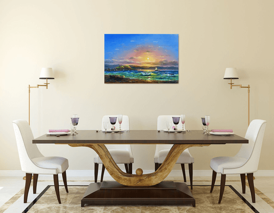 Lake Sevan (60x90cm, oil painting)