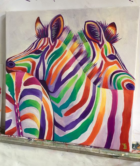 Rainbow Zebra Hug