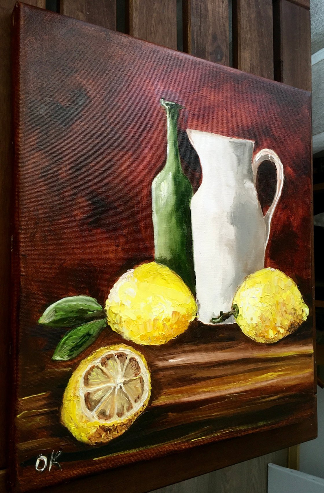 Still life with lime and knife - original oil 2024 painting 10x8