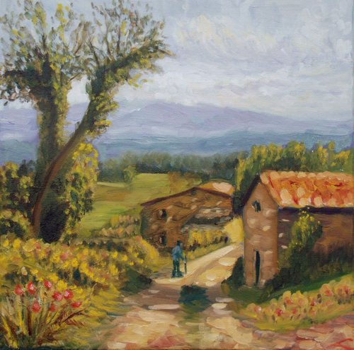 Tuscany farm road by Elena Sokolova