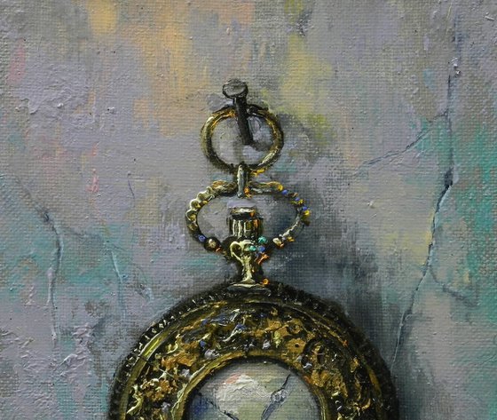 "Time is gold" Original painting Framed