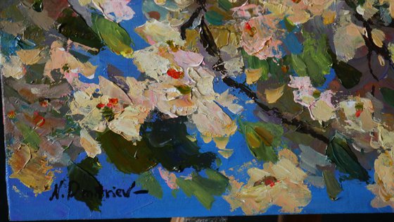 Blooming Branches - floral acrylic painting
