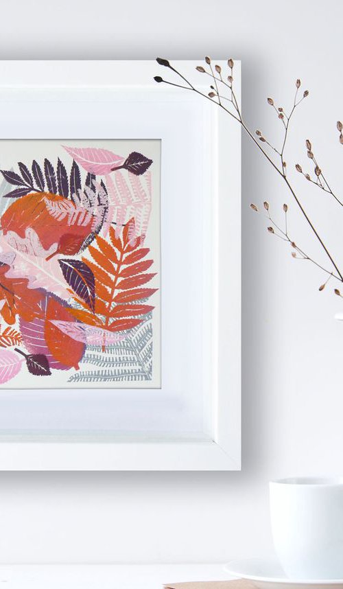Fall #5 (Autumn leaves monoprint) by Carolynne Coulson