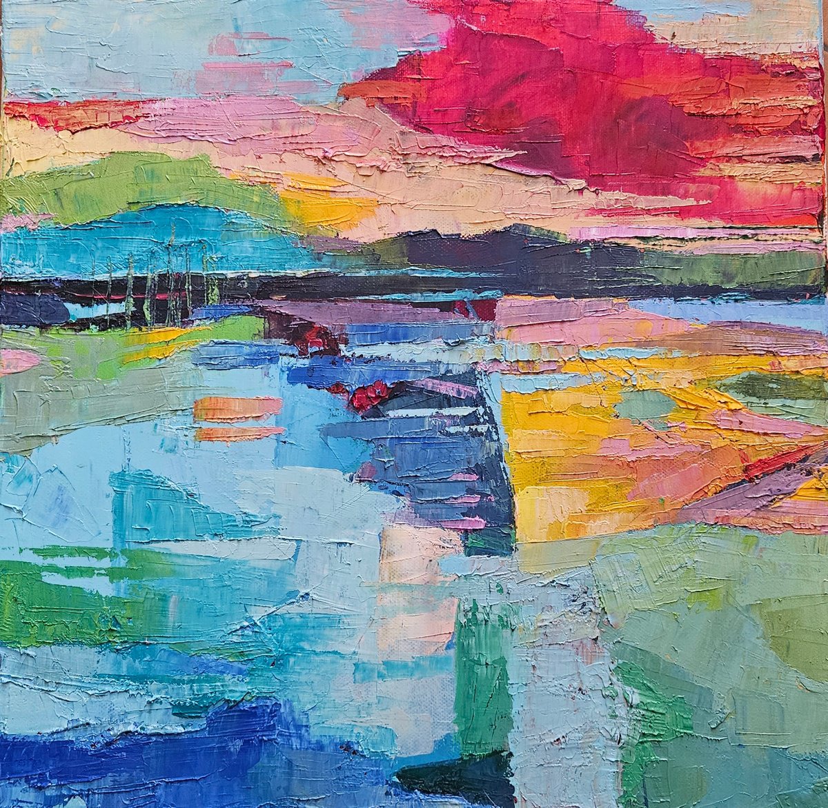 Zest For Life On The Horizon By Simon Tunde, 16 X 16, Artwork For Sale On Artfinder