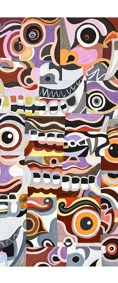 Balinese-masks-composition by André Baldet