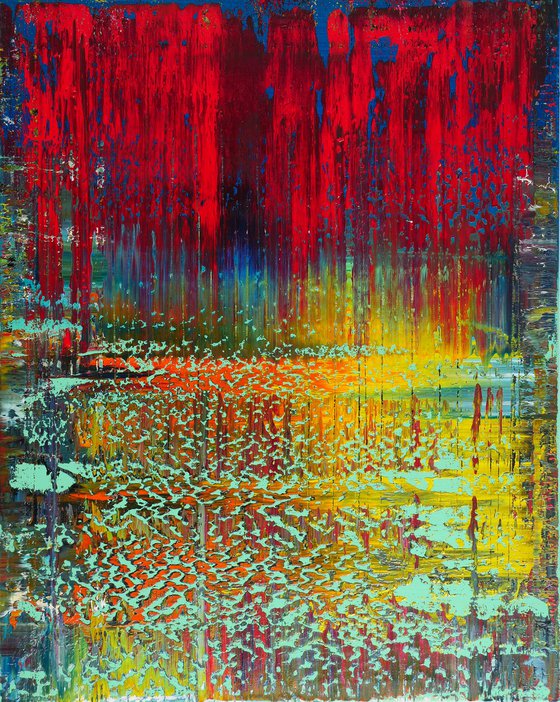 50x40 cm  Red Abstract Painting Original Oil Painting Canvas Art