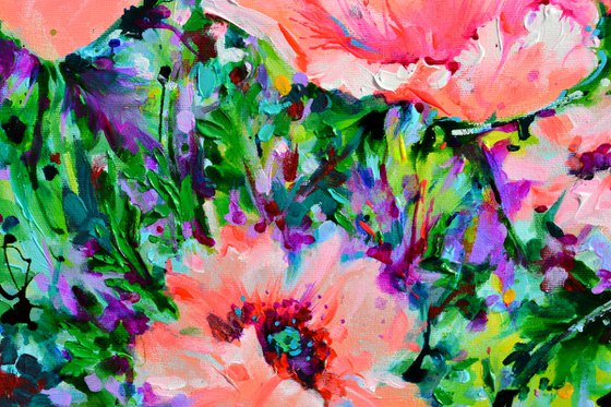 Oriental Poppies - Concert in Pink and Orange