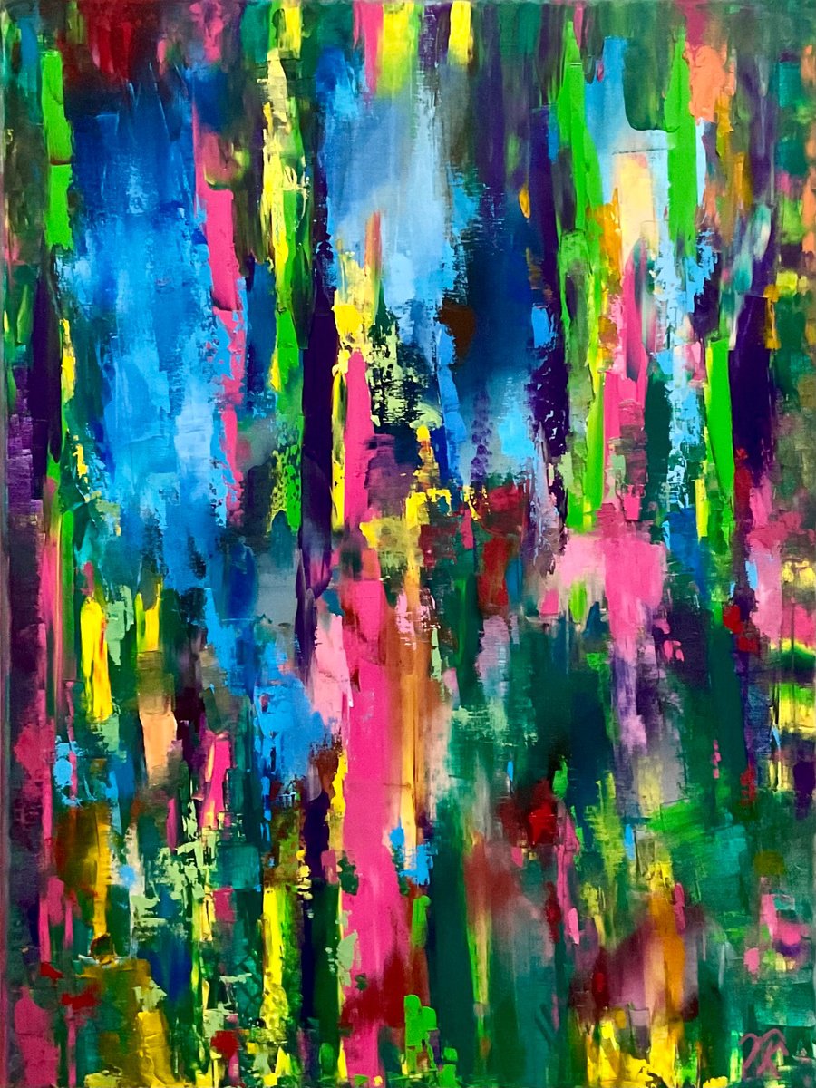 Organic Abstract Oil Painting By Vera Klimova, 24 X 31", Metamorphoses 4, Original Artwork