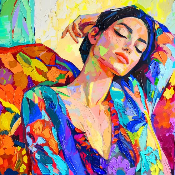 Dreaming beautiful woman