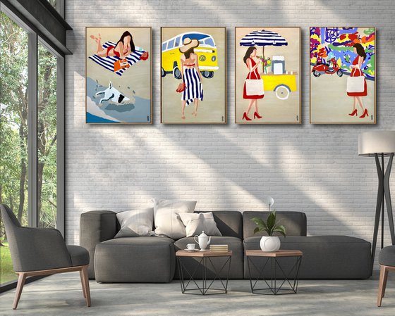 Snapshots of Summer Market 64cm x 94.5cm