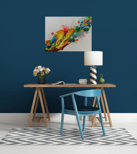 "Flower Melodies" Abstract painting 60 x 80cm