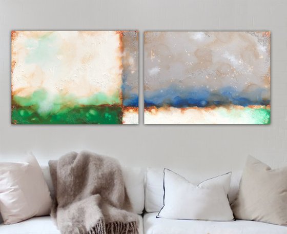 abstract patina (2 artworks 80 x 60 cm each) Dee Brown Artworks