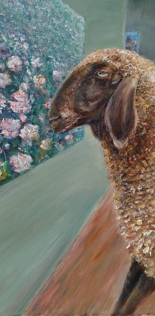 A Sheep In The Gallery by Jura Kuba Art