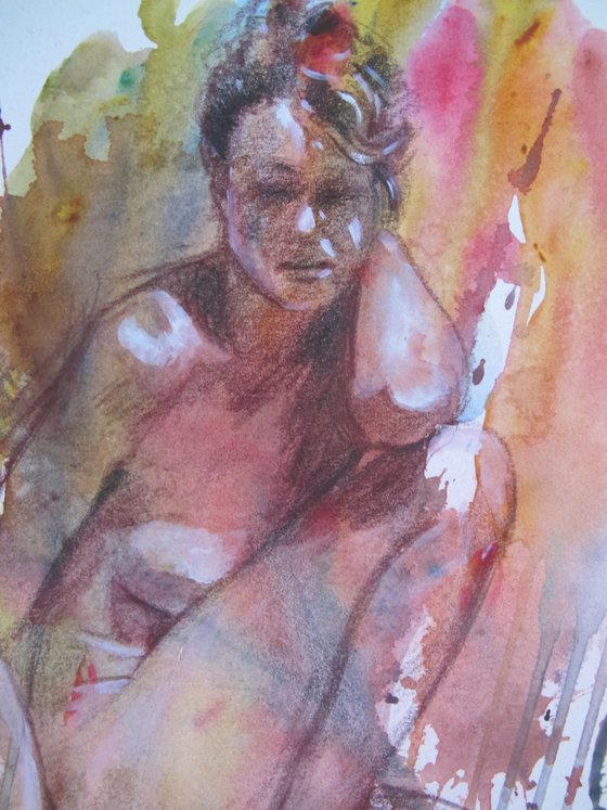 Seated female nude