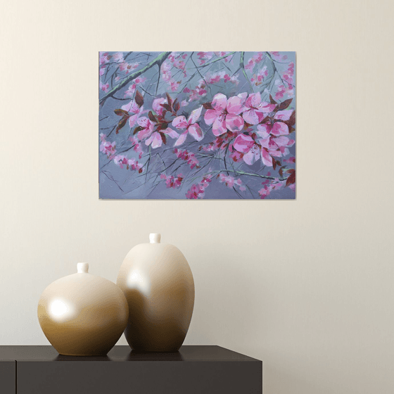 Cherry Blossom, original acrylic painting on canvas