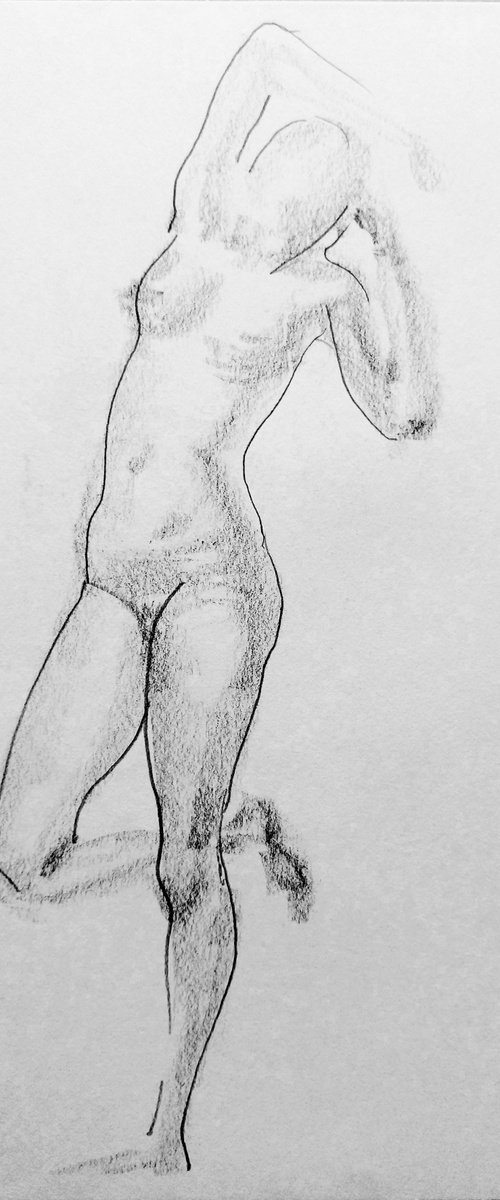 Balance. Original nude drawing. by Yury Klyan