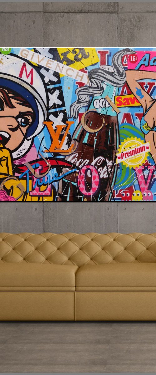 Speed Machine 190cm x 100cm Speed Machine Urban Pop Art by Franko