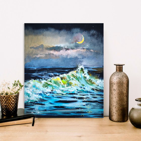 Sea waves painting